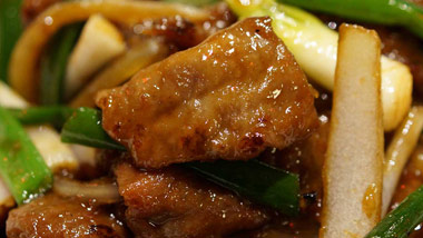 Close up of Zen food special, beef and veggies
