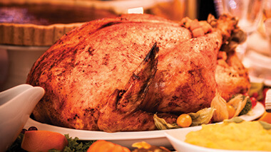Cooked whole turkey